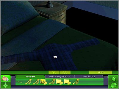 Na początek będziesz musiał wybrać latarkę, tak aby oświetlić znajdujący się na łóżku obiekt - Pokój hotelowy | Śledztwo 1 | CSI 3 Wymiary Zbrodni - CSI: 3 Wymiary Zbrodni - poradnik do gry