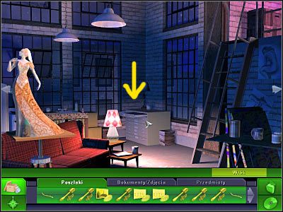 Kliknij teraz na przestrzeni znajdującej się nad drabiną, a przeniesiony zostaniesz w nowe miejsce - Pracownia artysty #2 | Śledztwo 1 | CSI 3 Wymiary Zbrodni - CSI: 3 Wymiary Zbrodni - poradnik do gry