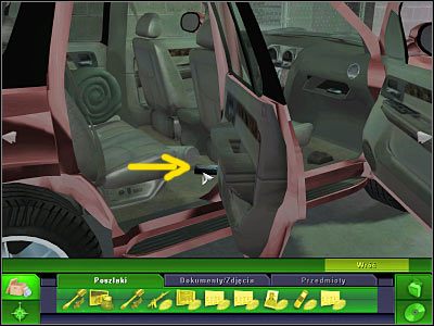 W dalszym ciągu przesuwaj kamerę w lewo, gdyż tym razem będziesz musiał zbadać bagażnik SUV-a - Biuro Brassa #3, Parking centrum konferencyjnego #2, Laboratorium #2, Strzelnica Linia ognia #2 | Śledztwo 2 - CSI: 3 Wymiary Zbrodni - poradnik do gry