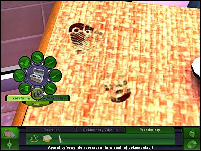 Spróbuj kliknąć na widocznej na lewo od Sary lodówce, dokonując zbliżenia na zamrażalnik - Mieszkanie ofiary: Miejsce zbrodni, (2) | Śledztwo 3 | CSI 3 Wymiary Zbrodni - CSI: 3 Wymiary Zbrodni - poradnik do gry