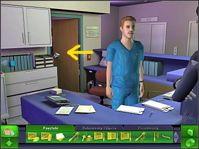 W pierwszej kolejności proponowałbym zabrać widoczne w dolnej części ekranu buty - Szpital Skylera #6 | Śledztwo 3 | CSI 3 Wymiary Zbrodni - CSI: 3 Wymiary Zbrodni - poradnik do gry