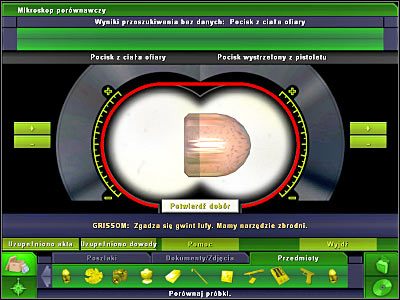 Następny w kolejce mamy komputer laboratoryjny, a konkretnie opcję badania odcisków palców - Laboratorium #8, Biuro Brassa #8 | Śledztwo 5 | CSI 3 Wymiary Zbrodni - CSI: 3 Wymiary Zbrodni - poradnik do gry