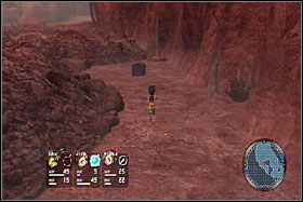 Po pokonaniu bossa zbadaj alejkę na wschód, a w kufrze znajdziesz przydatny przedmiot. - Lot Wilderness | Solucja - DVD1 | Blue Dragon - Blue Dragon - poradnik do gry