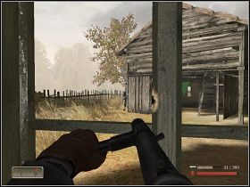 Zrujnowanego budynku naprzeciwko strzegą dwaj Niemcy - Misja 6 - Mayday, Mayday - cz. 1 | Mortyr III Akcje Dywersyjne - Mortyr III: Akcje Dywersyjne - poradnik do gry