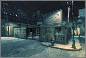 Po wyjściu z metra przejdźmy na drugą stronę ulicy, gdzie spotkamy stojącego pod latarnią Franka Mortisa - Rozdział I - Stacja Canal Street, Stacja Fulton Street, Rzeźnia w Grinders Lane - The Darkness - poradnik do gry