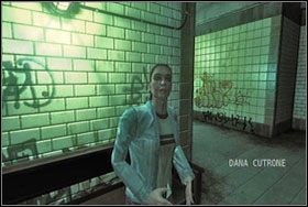 W połowie schodów dostrzeżemy leżącego na ziemi starego znajomego - Georgea Hadela - Rozdział III - Stacja Canal Street, Chinatown, Stacja Canal Street, Lower East Side, Stacja Canal Street - The Darkness - poradnik do gry