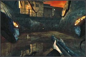 Żeby wydostać się na zewnątrz, wystarczy lekko pchnąć zasłaniającą wylot rury kratę - Rozdział IV - Działo, Przejażdżka czołgiem | The Darkness - The Darkness - poradnik do gry