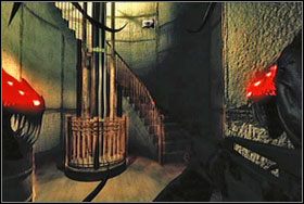 Kiedy dotrzemy na zewnętrzny dziedziniec i obejrzymy kolejne sceny rzezi dokonanej przez Ciemność, wracamy do pomieszczenia ze schodami - Rozdział V - Przystań 19 (Pier 19), Finał | The Darkness - The Darkness - poradnik do gry