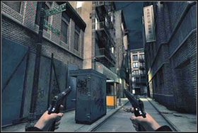 #90 - Idziemy ze wspomnianego skrzyżowania w kierunku podwórka, przez które możemy dostać się do domu Jenny - Materiały bonusowe - cz. 1 | The Darkness - The Darkness - poradnik do gry