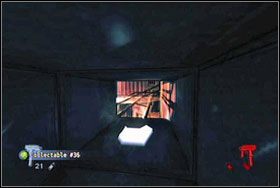 #62 - Po otwarciu bramy do rzeźni, zanim wejdziemy przez otwierane przyciskiem drzwi, za pomocą macki wdrapujemy się na znajdujące się nad nimi zadaszenie - Materiały bonusowe - cz. 3 | The Darkness - The Darkness - poradnik do gry