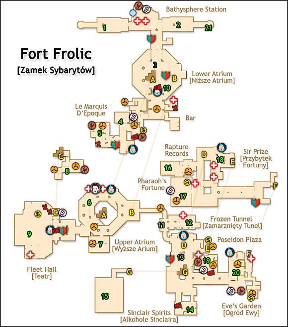 DANE POZIOMU - Zamek Sybarytów (Fort Frolic) (1) | Solucja BioShock - BioShock - poradnik do gry