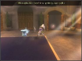 Skieruj się do otwartych drzwi z lewej [1] i pociągnij za dźwignię - Poradnik do gry - [Solucja] Etap 1 - Królewskie szkolenie - Shrek Trzeci - poradnik do gry