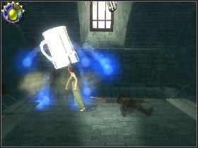 Zniszcz wszystkie skrzynie w pomieszczeniu, po czym użyj specjalnej mocy na więźniu przed celą - [Solucja] Etap 7 - Blok więzienny | Shrek Trzeci - Shrek Trzeci - poradnik do gry