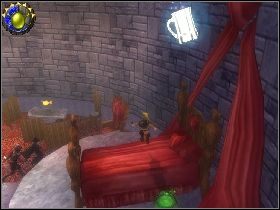 Następnie wskocz na podwyższenie z prawej, załatw wiedźmę i pociągnij za dźwignię - [Solucja] Etap 15 - Zamek Złej królowej | Shrek Trzeci - Shrek Trzeci - poradnik do gry