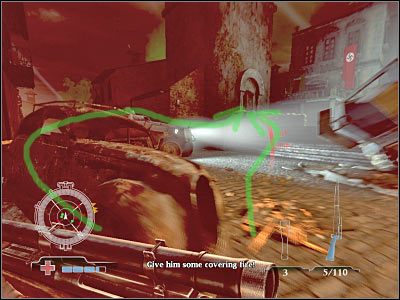 Dla bezpieczeństwa powinieneś spróbować wejść do wieży, tak aby chwilowo zabezpieczyć się przed atakami wrogów - Eliminate German officers (cz.1) | Operation Husky w Medal of Honor Airborne - Medal of Honor: Airborne - poradnik do gry