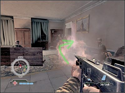 Na dachu powinni oczywiście pojawić się nowi wrogowie - Eliminate German officers (cz.2) | Operation Husky w Medal of Honor Airborne - Medal of Honor: Airborne - poradnik do gry