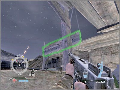 Dopiero teraz zajmiemy się wspomnianymi oponentami - Disable Communications Antenna (cz.3) | Operation Avalanche - Medal of Honor: Airborne - poradnik do gry