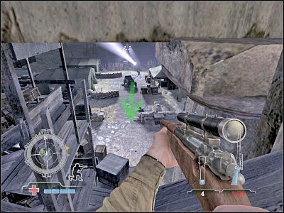 Dopiero po wyeliminowaniu wszystkich wrogów będziesz mógł skierować się do znajdującego przy rusztowaniach masztu antenowego - Disable Communications Antenna (cz.3) | Operation Avalanche - Medal of Honor: Airborne - poradnik do gry