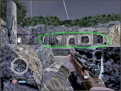 Niektórzy wrogowie mogą być tak dobrze ukryci, że nie załatwisz ich z większej odległości - Destroy Ammo Cache (cz.2) | Operation Avalanche w Medal of Honor Airborne - Medal of Honor: Airborne - poradnik do gry