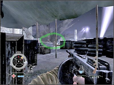 W dalszym ciągu kieruj się na południe, trzymając się jednocześnie prawego muru - Destroy AA Gun | Operation Avalanche w Medal of Honor Airborne - Medal of Honor: Airborne - poradnik do gry