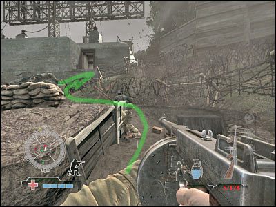 ZANIM zdecydujesz się wejść do środka, będziesz musiał zabić operatora innego CKM-u - Destroy Radar Antenna Relay (cz.2) | Operation Neptune w Medal of Honor Airborne - Medal of Honor: Airborne - poradnik do gry