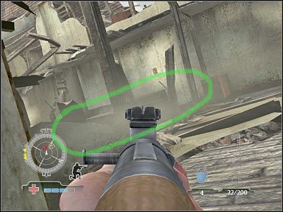 Teraz spróbuj zbliżyć się do lewych schodów - Disable Radio Equipment (cz.2) | Operation Market Garden | Airborne - Medal of Honor: Airborne - poradnik do gry