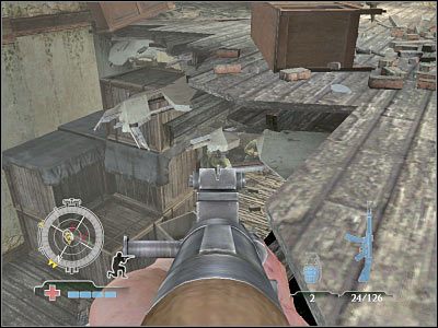 Schowaj się za jakimś większym obiektem i pozbaw życia tych wrogów, których początkowo nie mogłeś zauważyć - Collect Gammon Grenades (cz.2) | Operation Market Garden | Airborne - Medal of Honor: Airborne - poradnik do gry