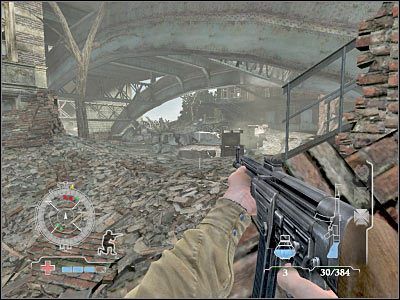 Jeśli chcesz, możesz skorzystać z paru granatów - Assemble with Airborne at Bridge Surface | Operation Market Garden | Airborne - Medal of Honor: Airborne - poradnik do gry