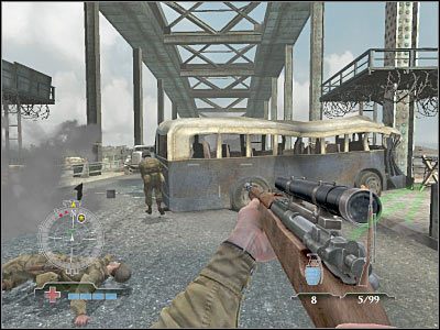 Jeśli masz jeszcze przy sobie granaty z poprzedniej walki z czołgiem, to zdecydowanie warto z nich teraz skorzystać, tym bardziej, iż jest to końcówka tej misji - Knock-out Tiger Tank #2 (cz.3) | Operation Market Garden - Medal of Honor: Airborne - poradnik do gry