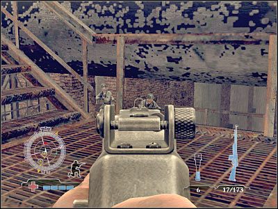 Na sam koniec warto byłoby skierować się właśnie na ten balkonik, tak aby móc zabezpieczyć północną część stacji kolejowej - Destroy Panzerzug Cannon Cars (cz.2) | Operation Varsity | Airborne - Medal of Honor: Airborne - poradnik do gry