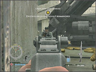 Zabezpieczenie tego sektora mapy nie zajmie ci więcej niż 40-60 sekund - Destroy Artillery Guns | Operation Der Flakturm w Medal of Honor Airborne - Medal of Honor: Airborne - poradnik do gry