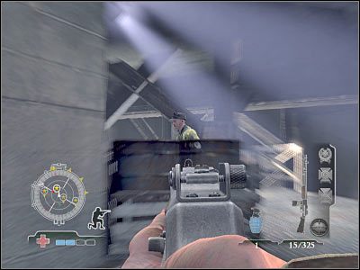 Po lewej stronie znajduje się pomieszczenie kontrolne - Disable Ammunition Lift Controls (cz.2) | Operation Der Flakturm | Airborne - Medal of Honor: Airborne - poradnik do gry