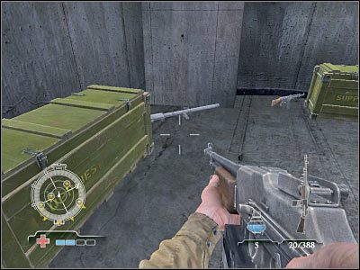 Po znalezieniu się na wyższym poziomie musiałbyś skierować się do drugiej drabiny - Disable Ammunition Lift Controls (cz.3) | Operation Der Flakturm | Airborne - Medal of Honor: Airborne - poradnik do gry