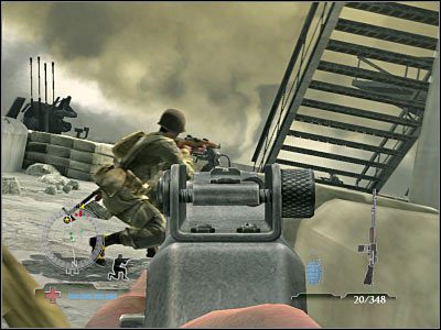 Zbliż się do trzeciego działka - Destroy AA Guns (cz.2) | Operation Der Flakturm w Medal of Honor Airborne - Medal of Honor: Airborne - poradnik do gry