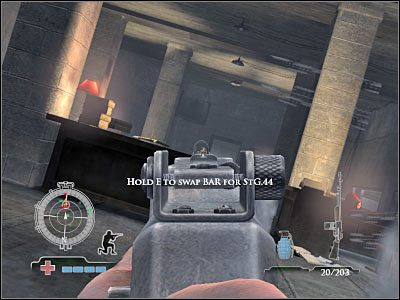 Docelowo będziesz musiał zabezpieczyć całe to pomieszczenie - Assemble at Main Control Room (cz.2) | Operation Der Flakturm | Airborne - Medal of Honor: Airborne - poradnik do gry