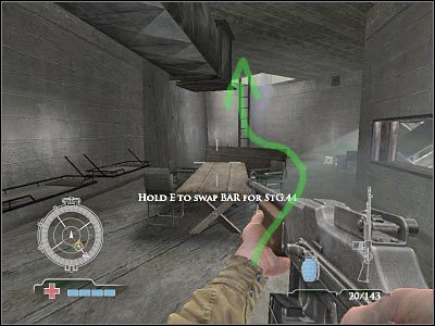 Zbliż się do wejścia prowadzącego do kolejnego pomieszczenia - Assemble at Main Control Room (cz.2) | Operation Der Flakturm | Airborne - Medal of Honor: Airborne - poradnik do gry