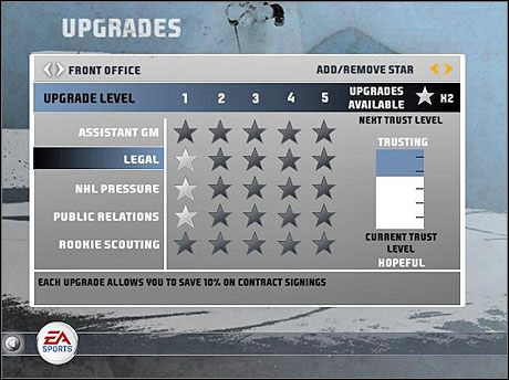 Front Office - rzeczy związane w public relations oraz finansami. - Upgrades | Dynasty Mode | NHL 08 - NHL 08 - poradnik do gry