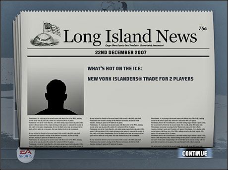 Gdy tylko dokonamy jakiegoś transferu gazety od razu plotkują. - Scouting | Dynasty Mode | NHL 08 - NHL 08 - poradnik do gry