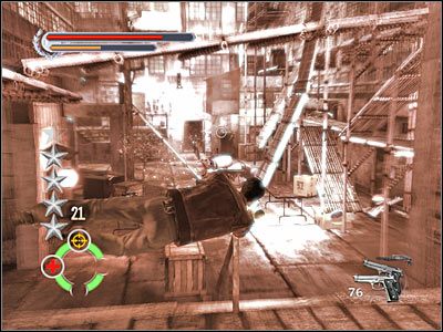 Uważaj na pojedynczych bandytów, którzy mogą jeszcze na stać na niezniszczonych fragmentach rusztowań - Hong Kong Marketplace (6) | Rozdział 1 Stranglehold - Stranglehold - poradnik do gry