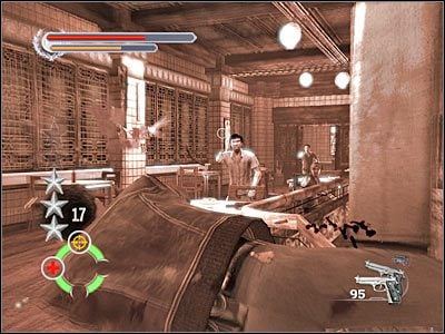 Zauważ też, że będziesz mógł zaczepiać się o przyczepione do sufitu lampiony - Hong Kong Marketplace (7) | Rozdział 1 Stranglehold - Stranglehold - poradnik do gry