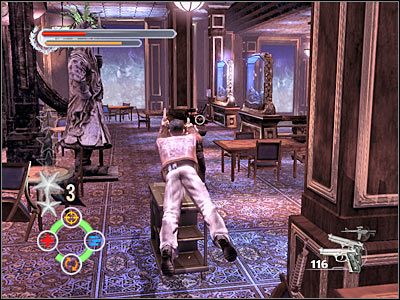 Warto także rozważyć używanie zlokalizowanych wokół sceny barierek - The Mega Restaurant (4) | Rozdział 3 Stranglehold - Stranglehold - poradnik do gry