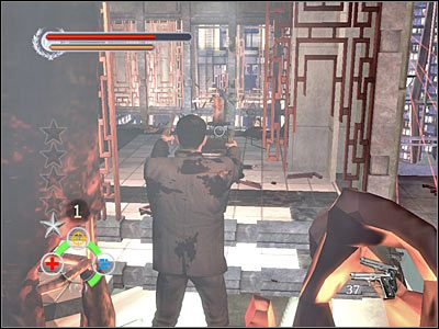 Nowi wrogowie pojawią się na sąsiednim balkoniku, zlokalizowanym po lewej stronie - Zakarovs Penthouse (7) | Rozdział 4 Stranglehold - Stranglehold - poradnik do gry