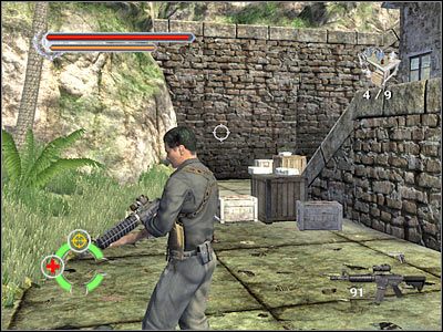 Zacznij strzelać do znajdującego się tu obiektu, tak aby móc powalić ten słup - Tai O (2) | Rozdział 2 Stranglehold - Stranglehold - poradnik do gry