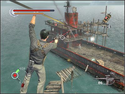 Teraz będziesz musiał udać się na główny pokład, gdyż to właśnie tam odnajdziesz świecący punkt - Tai O (12) | Rozdział 2 Stranglehold - Stranglehold - poradnik do gry