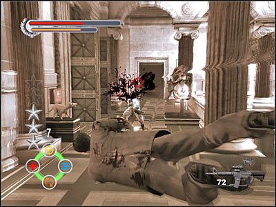 Zauważ też, że wszyscy ci przeciwnicy, którzy zjeżdżają po linach nie będą zatrzymywali się przy dolnej części pomieszczenia, tylko zawisną na linie na wysokości tego balkoniku (przykład na screenie) - Chicago History Museum (5) | Rozdział 5 Stranglehold - Stranglehold - poradnik do gry