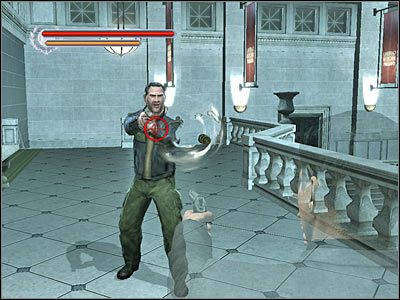 Znajdujących się na przeciwległym balkoniku przeciwników najprościej byłoby załatwić z wykorzystaniem widoku FPP - Chicago History Museum (7) | Rozdział 5 Stranglehold - Stranglehold - poradnik do gry