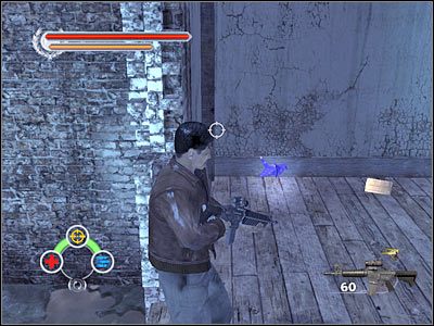 Będziesz tu musiał wykonać pojedynczy rzut, tak aby pomyślnie ominąć częściowo zniszczony fragment budynku - Slums of Kowloon (1) | Rozdział 6 Stranglehold - Stranglehold - poradnik do gry