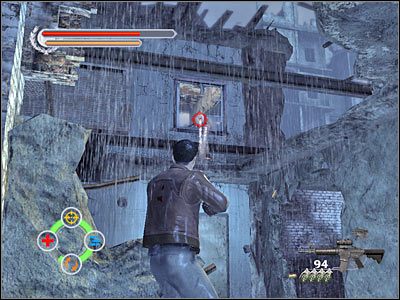 Wróć się teraz troszeczkę w prawo, ustawiając się niedaleko dużej czerwonej konstrukcji - Slums of Kowloon (3) | Rozdział 6 Stranglehold - Stranglehold - poradnik do gry