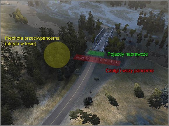 Zaatakuje Cię wkrótce kilku Rosjan, ale nie powinni oni stanowić problemu - Misja 4 - W góry - Solucja - World in Conflict - poradnik do gry