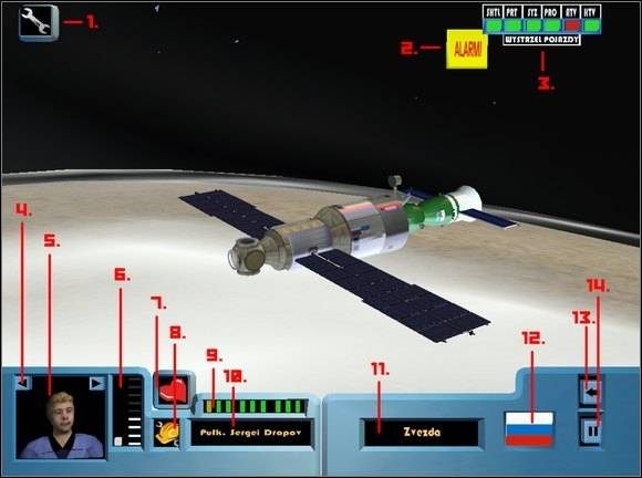 Okno to pokazuje zewnętrzny widok Twojej stacji, który będziesz miał przed sobą, gdy trafisz tu ze stacji kontroli lotów - Zewnętrzny widok stacji | Porady | Space Station Sim - Space Station Sim - poradnik do gry